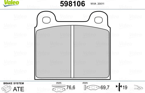 Valeo 598106 - Jarrupala, levyjarru inparts.fi