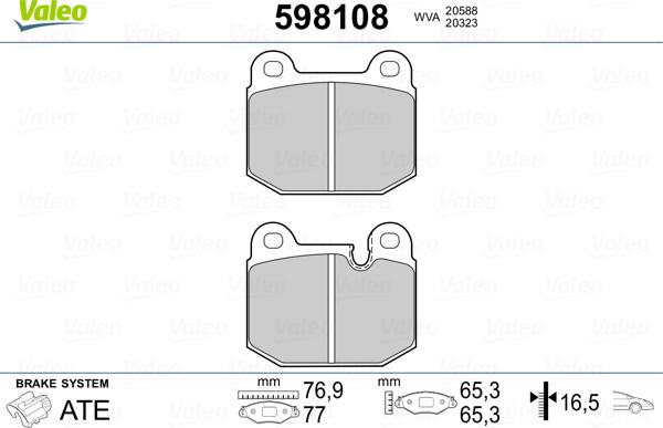 Valeo 598108 - Jarrupala, levyjarru inparts.fi