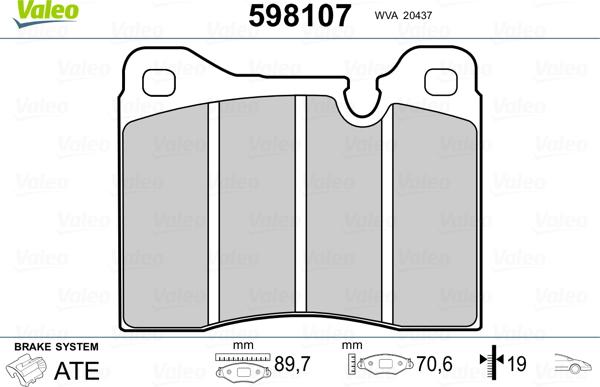 Valeo 598107 - Jarrupala, levyjarru inparts.fi