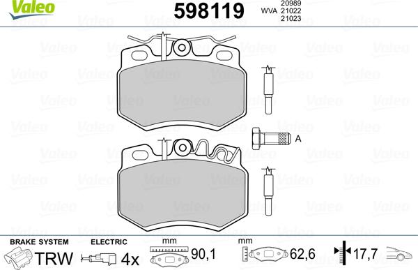 Valeo 598119 - Jarrupala, levyjarru inparts.fi