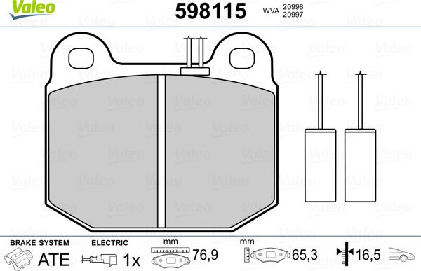 Valeo 598115 - Jarrupala, levyjarru inparts.fi