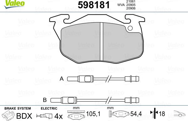 Valeo 598181 - Jarrupala, levyjarru inparts.fi