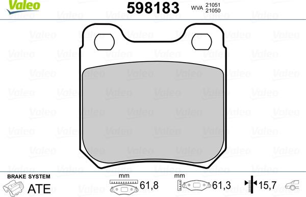 Valeo 598183 - Jarrupala, levyjarru inparts.fi