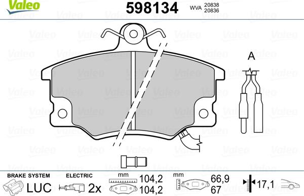 Valeo 598134 - Jarrupala, levyjarru inparts.fi