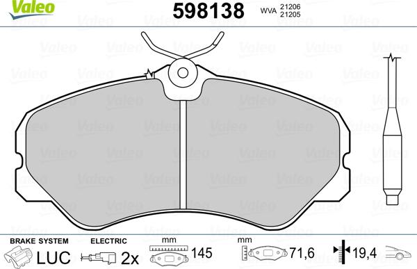 Valeo 598138 - Jarrupala, levyjarru inparts.fi