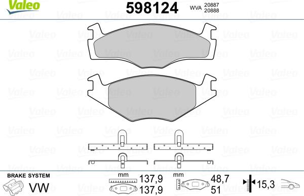 Valeo 598124 - Jarrupala, levyjarru inparts.fi