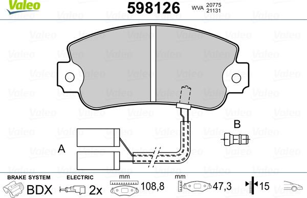 Valeo 598126 - Jarrupala, levyjarru inparts.fi