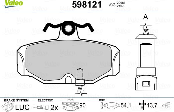 Valeo 598121 - Jarrupala, levyjarru inparts.fi