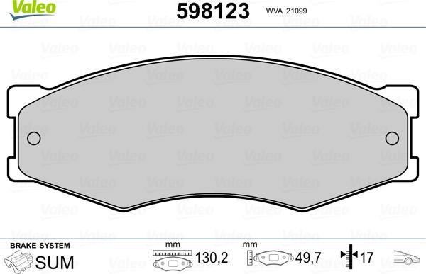 Valeo 598123 - Jarrupala, levyjarru inparts.fi