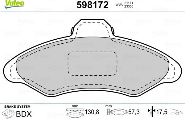 Valeo 598172 - Jarrupala, levyjarru inparts.fi