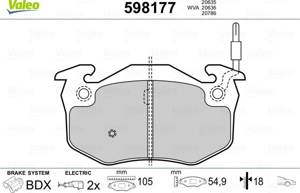 Valeo 598177 - Jarrupala, levyjarru inparts.fi