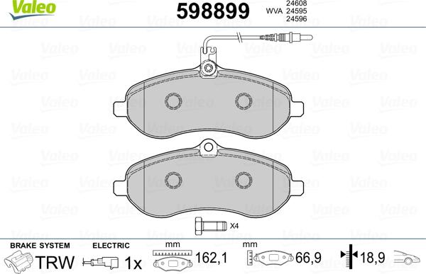 Valeo 598899 - Jarrupala, levyjarru inparts.fi