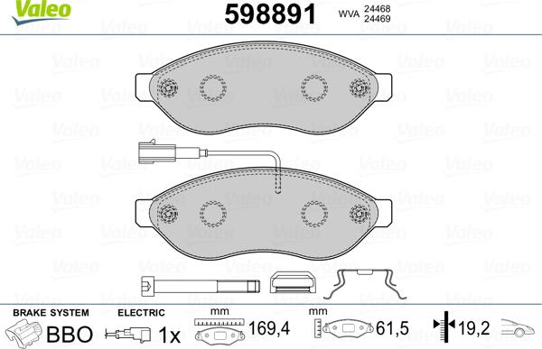 Valeo 598891 - Jarrupala, levyjarru inparts.fi