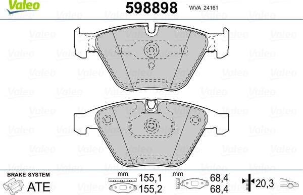 Valeo 598898 - Jarrupala, levyjarru inparts.fi