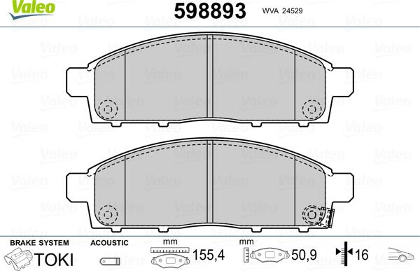 Valeo 598893 - Jarrupala, levyjarru inparts.fi