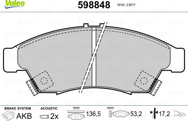 Valeo 598848 - Jarrupala, levyjarru inparts.fi