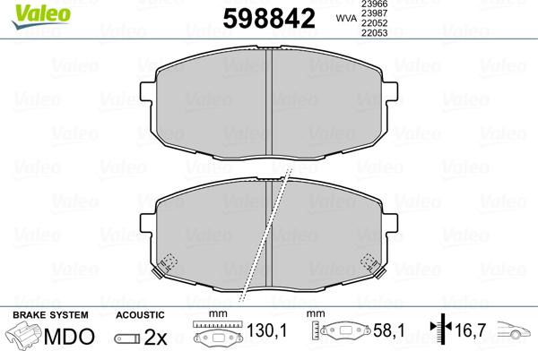 Valeo 598842 - Jarrupala, levyjarru inparts.fi