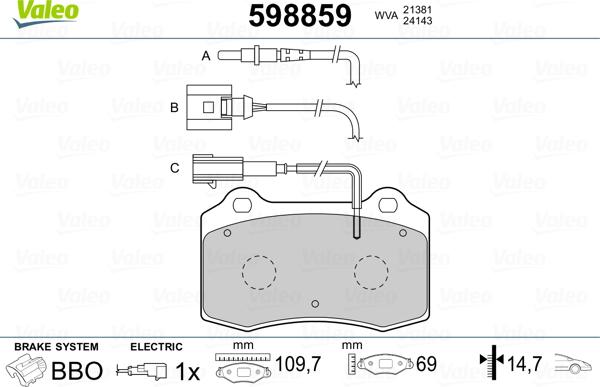 Valeo 598859 - Jarrupala, levyjarru inparts.fi