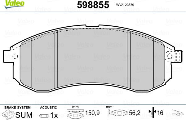 Valeo 598855 - Jarrupala, levyjarru inparts.fi