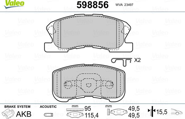 Valeo 598856 - Jarrupala, levyjarru inparts.fi