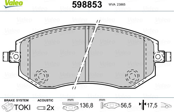 Valeo 598853 - Jarrupala, levyjarru inparts.fi