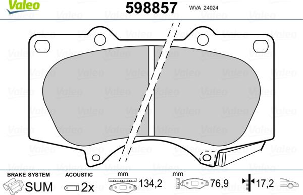 Valeo 598857 - Jarrupala, levyjarru inparts.fi