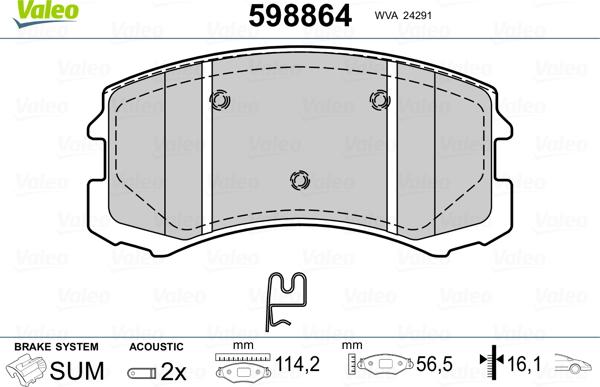 Valeo 598864 - Jarrupala, levyjarru inparts.fi