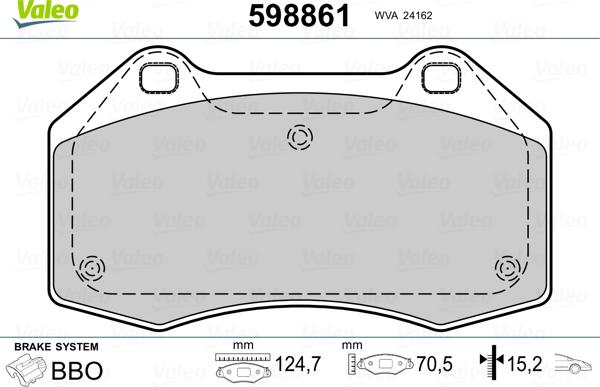 Valeo 598861 - Jarrupala, levyjarru inparts.fi