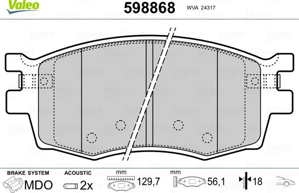 Valeo 598868 - Jarrupala, levyjarru inparts.fi