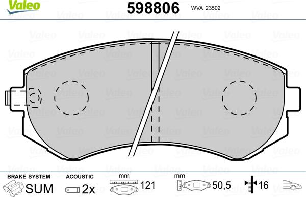 Valeo 598806 - Jarrupala, levyjarru inparts.fi