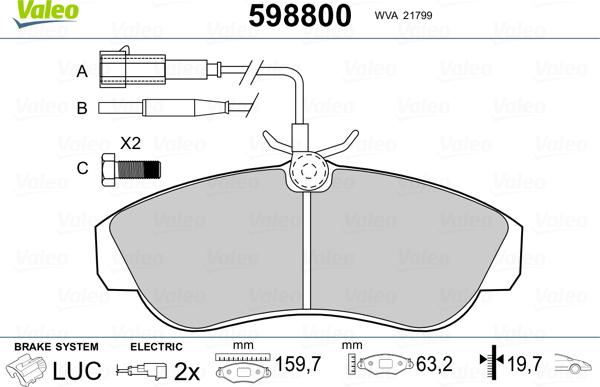 Valeo 598800 - Jarrupala, levyjarru inparts.fi