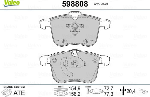 Valeo 598808 - Jarrupala, levyjarru inparts.fi