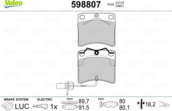 Valeo 598807 - Jarrupala, levyjarru inparts.fi