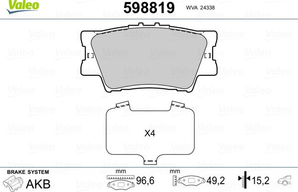 Valeo 598819 - Jarrupala, levyjarru inparts.fi