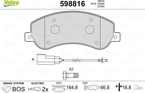 Valeo 598816 - Jarrupala, levyjarru inparts.fi