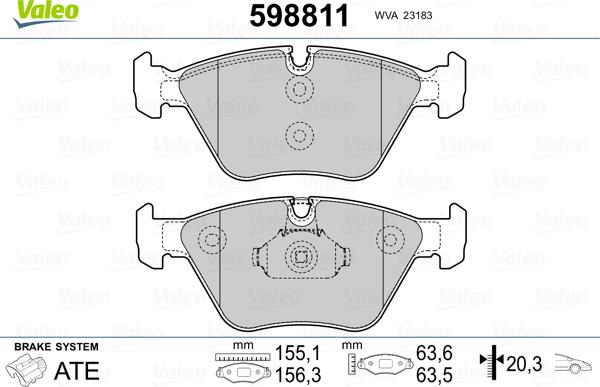 Valeo 598811 - Jarrupala, levyjarru inparts.fi