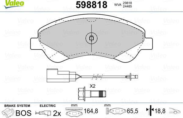 Valeo 598818 - Jarrupala, levyjarru inparts.fi