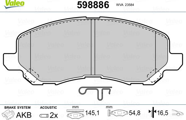 Valeo 598886 - Jarrupala, levyjarru inparts.fi