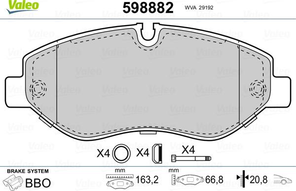 Valeo 598882 - Jarrupala, levyjarru inparts.fi