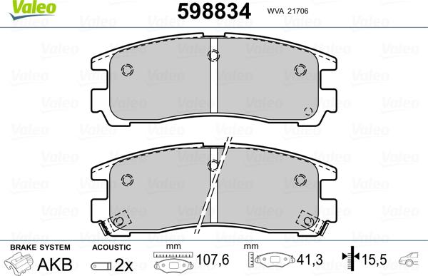 Valeo 598834 - Jarrupala, levyjarru inparts.fi