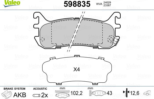 Valeo 598835 - Jarrupala, levyjarru inparts.fi