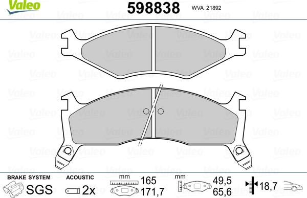 Valeo 598838 - Jarrupala, levyjarru inparts.fi