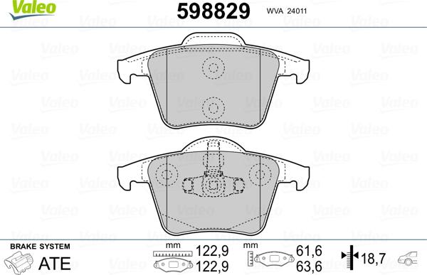 Valeo 598829 - Jarrupala, levyjarru inparts.fi