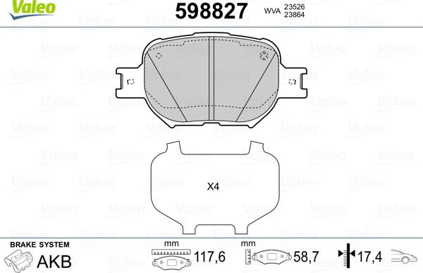 Valeo 598827 - Jarrupala, levyjarru inparts.fi