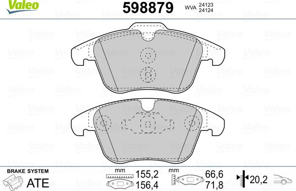 Valeo 598879 - Jarrupala, levyjarru inparts.fi