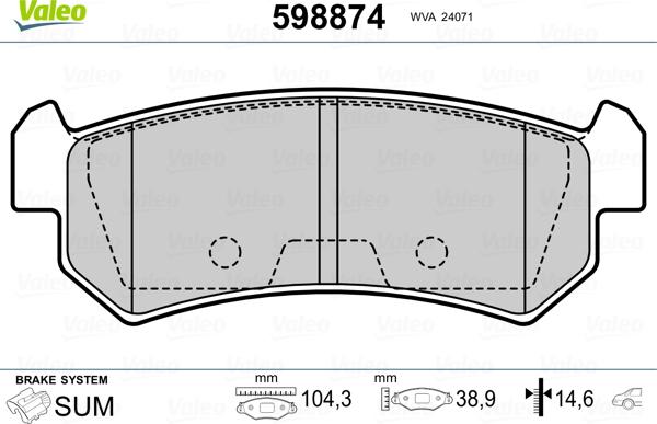 Valeo 598874 - Jarrupala, levyjarru inparts.fi