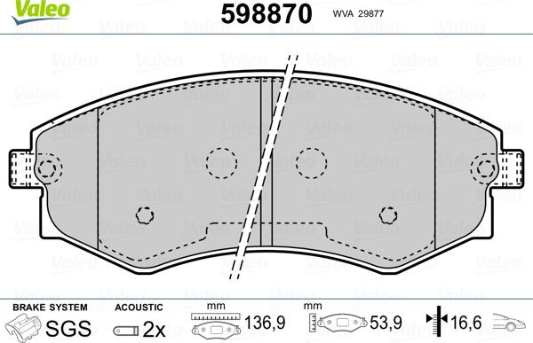 Valeo 598870 - Jarrupala, levyjarru inparts.fi