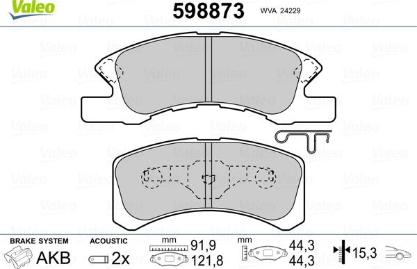 Valeo 598873 - Jarrupala, levyjarru inparts.fi