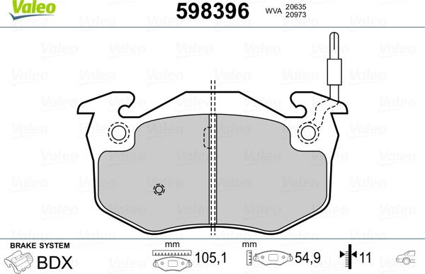 Valeo 598396 - Jarrupala, levyjarru inparts.fi