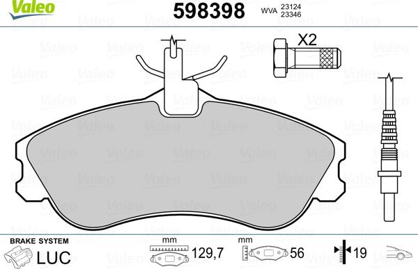 Valeo 598398 - Jarrupala, levyjarru inparts.fi